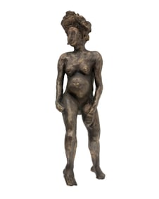 Signed Lana Female Nude Bronze Figural Sculpture