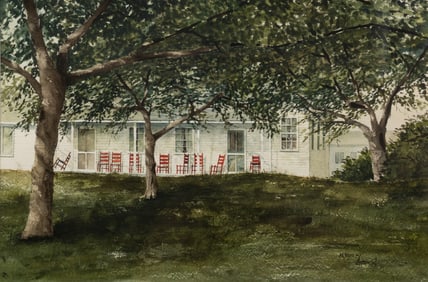 Melanie Godwin Front Porch Scene Lithograph