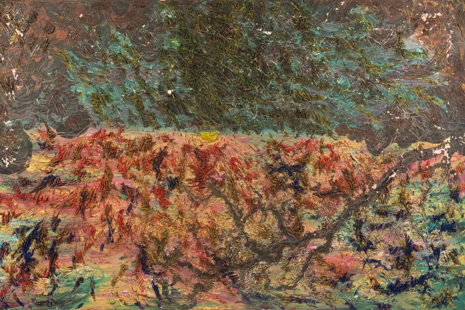 Abstract Composition Oil on Canvas Painting: An oil on canvas painting depicting an abstract composition. Unsigned. Presented unframed. PICK UP The FINAL day to collect items or have them shipped is June 10th. NO exceptions. All pick ups will RE