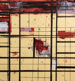 Attributed B. Marden Abstract Gouache on Paper Painting