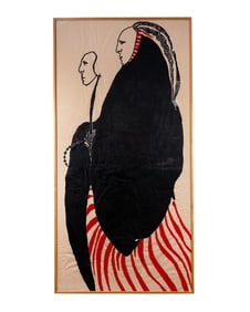 Ben Smith 'Processional Figure with Mask' Woodcut Print