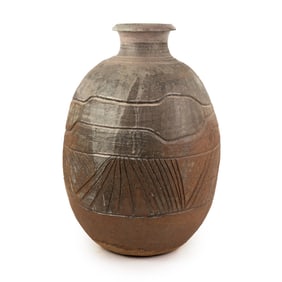 Salt Glazed Stoneware Art Pottery Vase