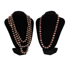 Pair of Chocolate Pearl Necklaces