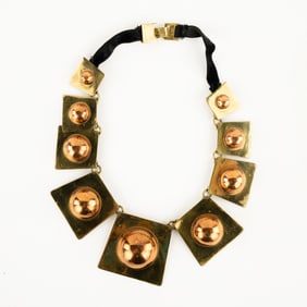 Maya Mexico Mixed Metal Orbs Necklace