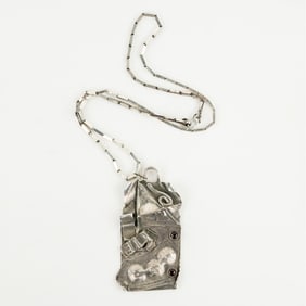 Kathleen O'Neal Sterling Silver Brutalist Necklace