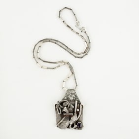 Kathleen O'Neal Sterling Silver Brutalist Necklace