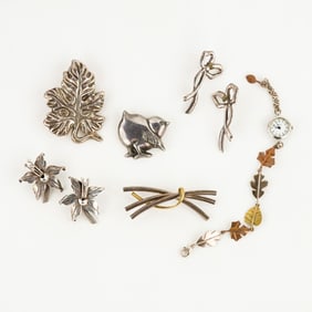 (6) Group of Assorted Mexican Sterling Silver Jewelry