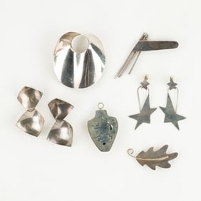 (6) Group of Assorted Mexican Sterling Silver Jewelry