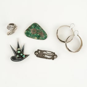 (5) Group of Assorted Taxco Sterling Silver Jewelry