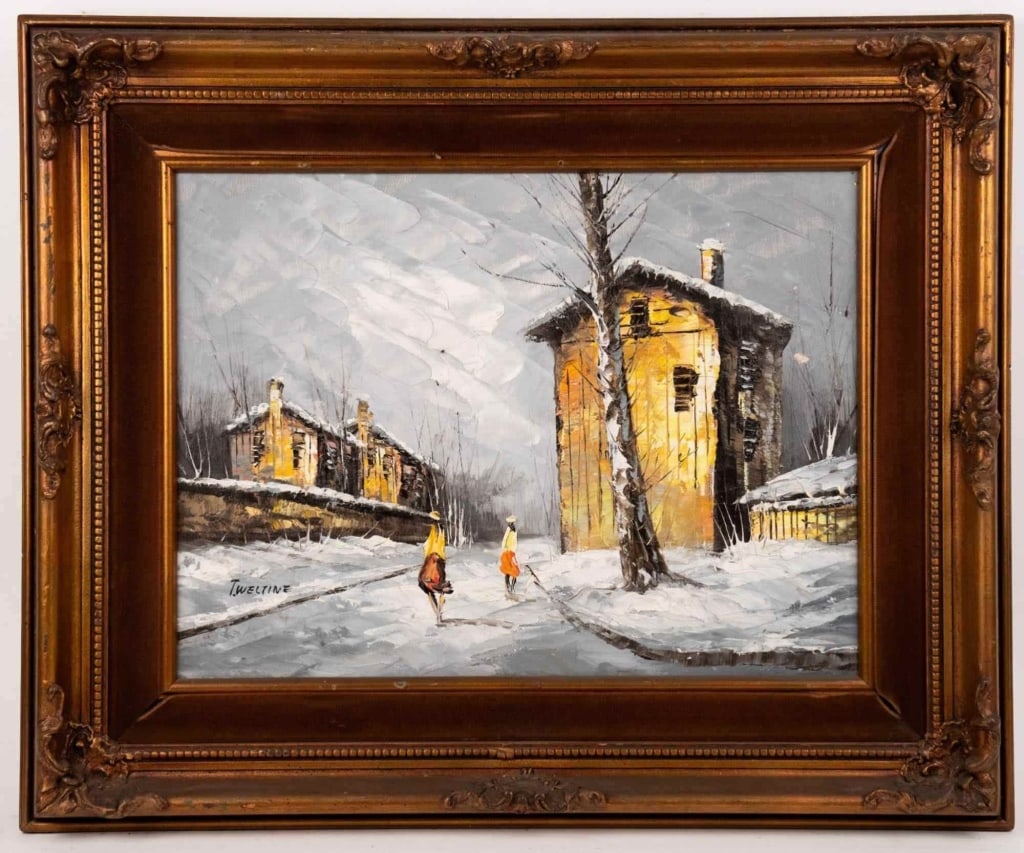 WINTER LANDSCAPE OIL ON CANVAS (1 of 6)