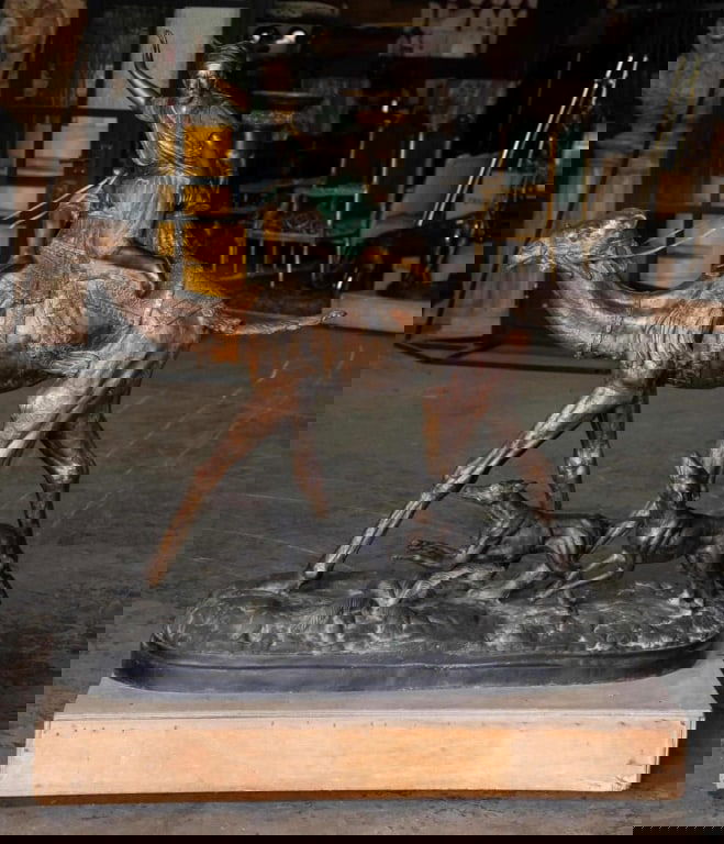 MONUMENTAL 'HUNTING IN THE SAHARA' BRONZE SCULPTUR (1 of 6)