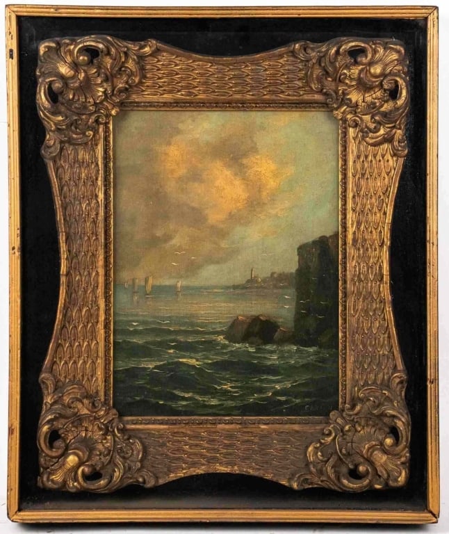 SEASCAPE, OIL ON CANVAS IN SHADOW BOX, SIGNED (1 of 7)