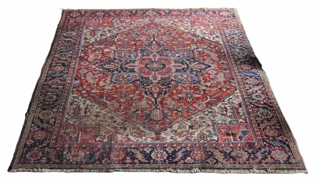 HERIZ ANTIQUE HAND WOVEN ROOM CARPET (1 of 9)