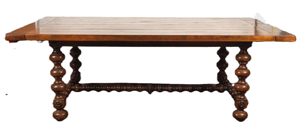 ENGLISH MAHOGANY HALL PUB TABLE WITH TURNED LEGS (1 of 5)