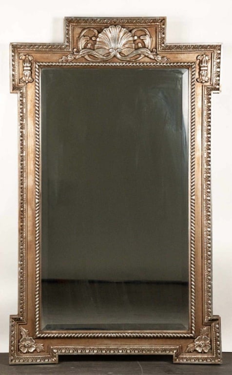 RECTANGULAR SILVERED MIRROR WITH SHELL MOTIF (1 of 4)