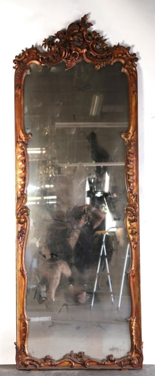 ITALIAN HAND CARVED ANTIQUE 90" PIER MIRROR (1 of 3)