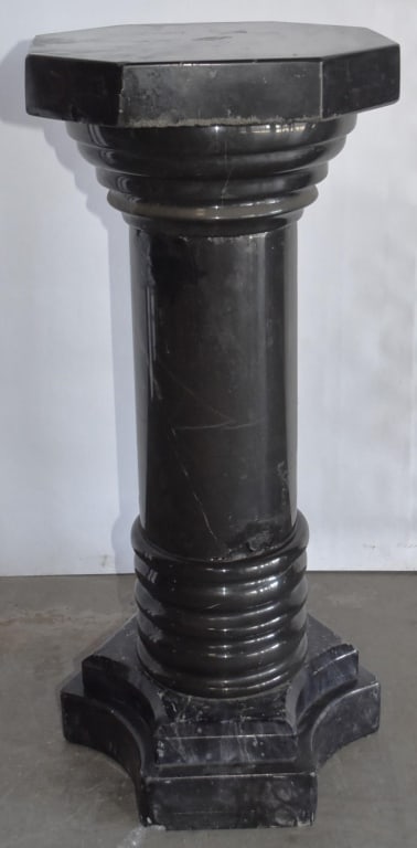CONTENINTAL FINE BLACK MARBLE PEDESTAL (1 of 3)