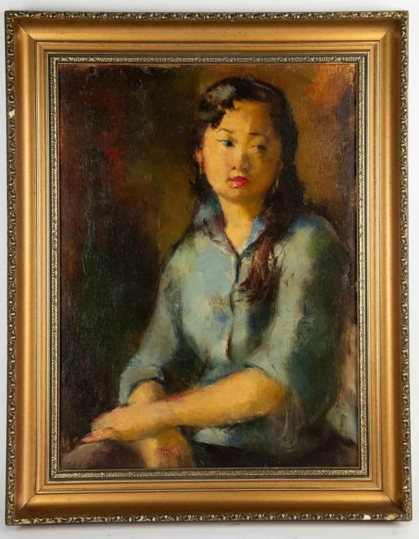 E. WHITE, 'MISS WONG', OIL ON BOARD, 1960 (1 of 7)