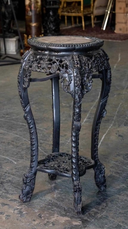CHINESE ANTIQUE MARBLE INSET TABLE (1 of 4)