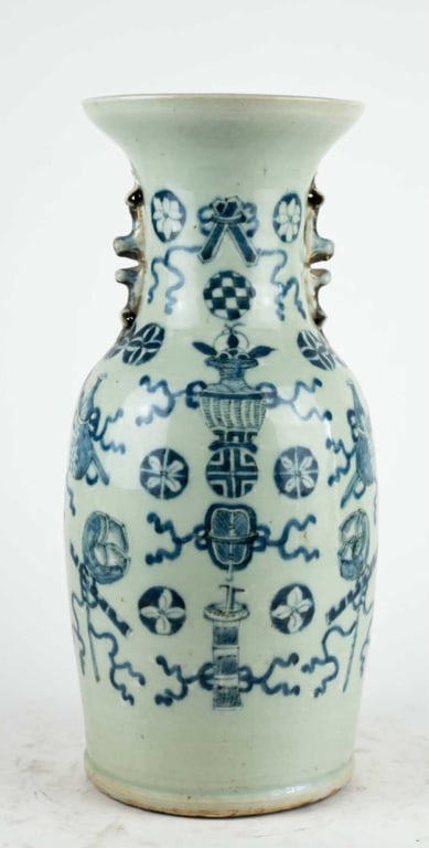 CHINESE 19TH C. BALUSTER VASE: Chinese 19th c. Baluster vase. Note: Each lot in this auction was stored in an active industrial warehouse. Accordingly, lots may exhibit dust and/or surface residue and may benefit from cleaning. App
