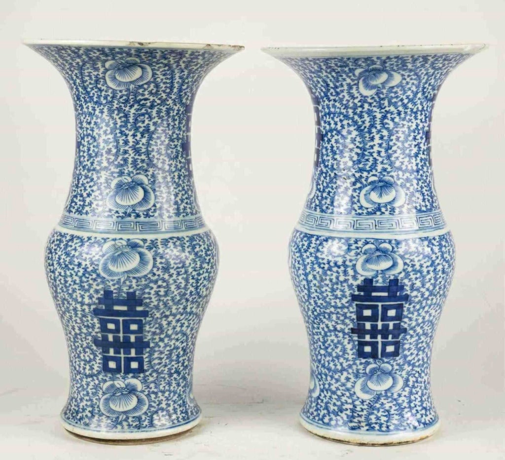 CHINESE LATE 19TH C. BEAKER VASES (1 of 6)