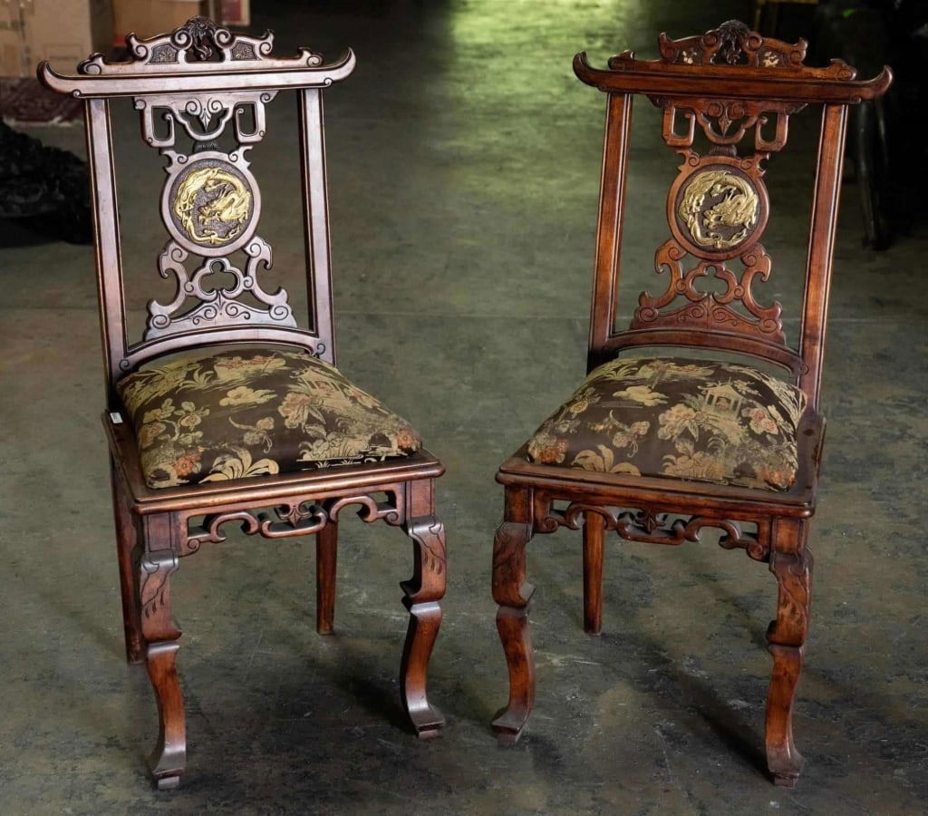 GABRIEL VIARDOT, IMPORTANT PAGODA CHAIRS (1 of 6)