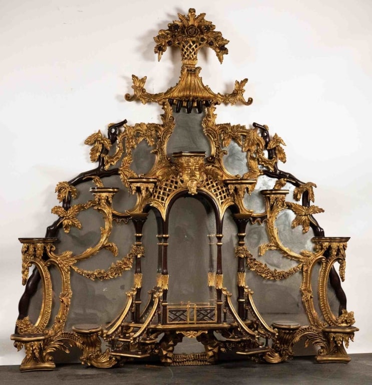 CHINESE MONUMENTAL 64" CHIPPENDALE STYLE MIRROR (1 of 7)