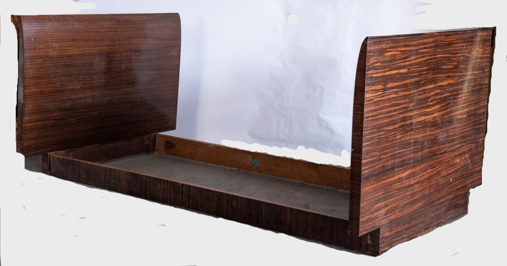 FRENCH ART DECO ZEBRAWOOD MODERN BED (1 of 6)