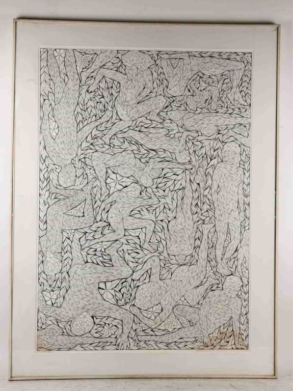 ABSTRACT MODERN WORK, SIGNED NIKKI 89 (1 of 6)