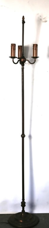ART DECO VINTAGE 3-LGIHT FLOOR LAMPS: Art deco vintage 3-light floor lamps. Note: Each lot in this auction was stored in an active industrial warehouse. Accordingly, lots may exhibit dust and/or surface residue and may benefit from cleani
