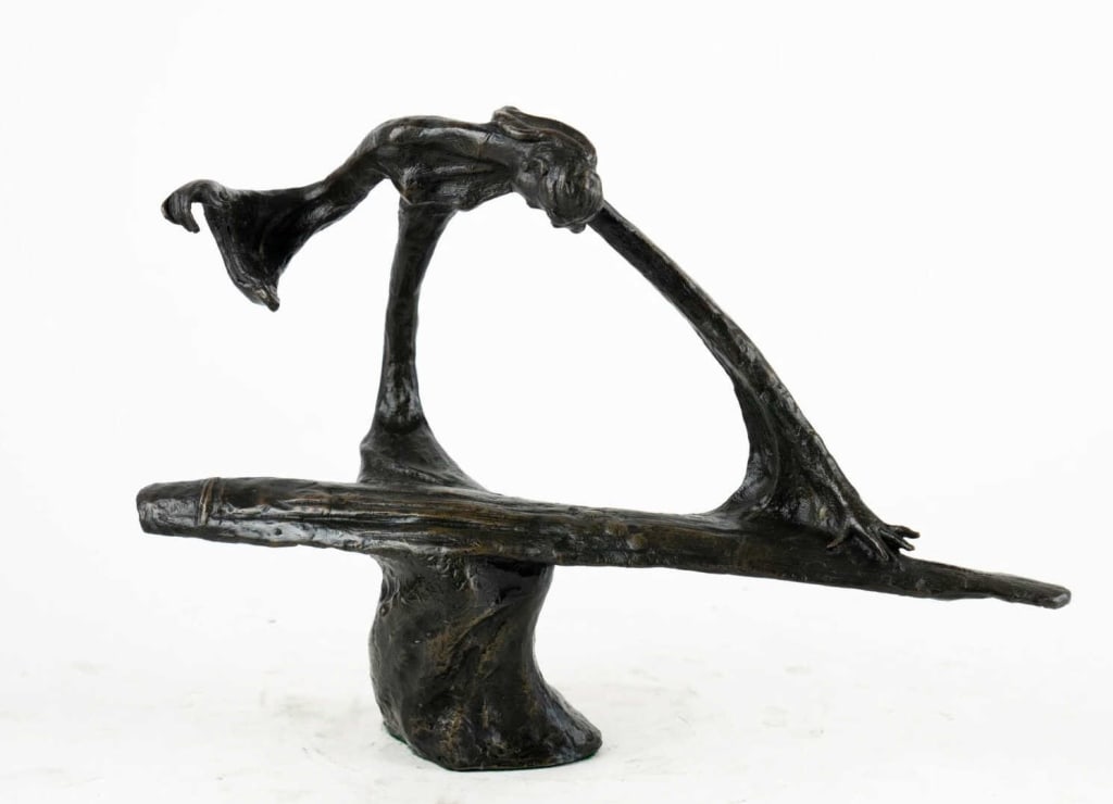 MODERN ABSTRACT BRONZE SCULPTURE: Modern abstract bronze sculpture, contemporary. Note: Each lot in this auction was stored in an active industrial warehouse. Accordingly, lots may exhibit dust and/or surface residue and may benefit f