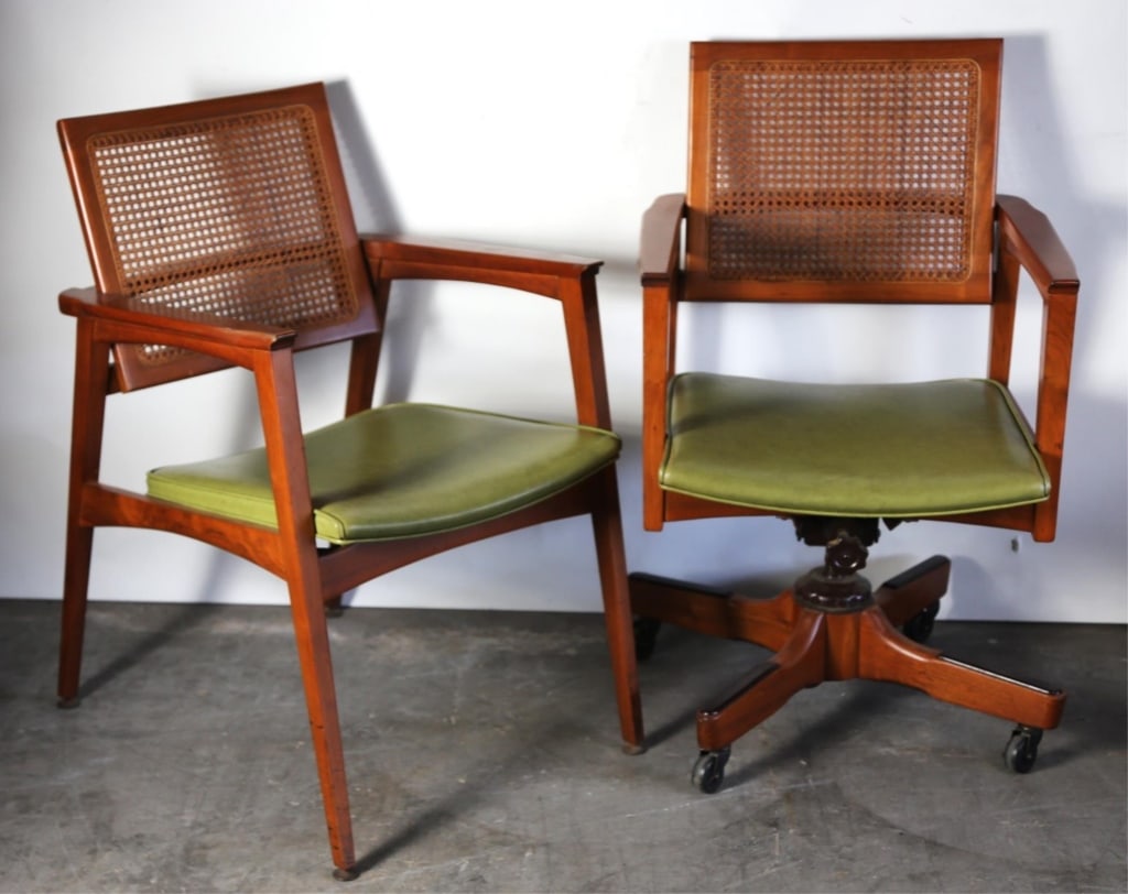 STANLEY MCM OFFICE SWIVEL AND ARM CHAIR SET (1 of 3)