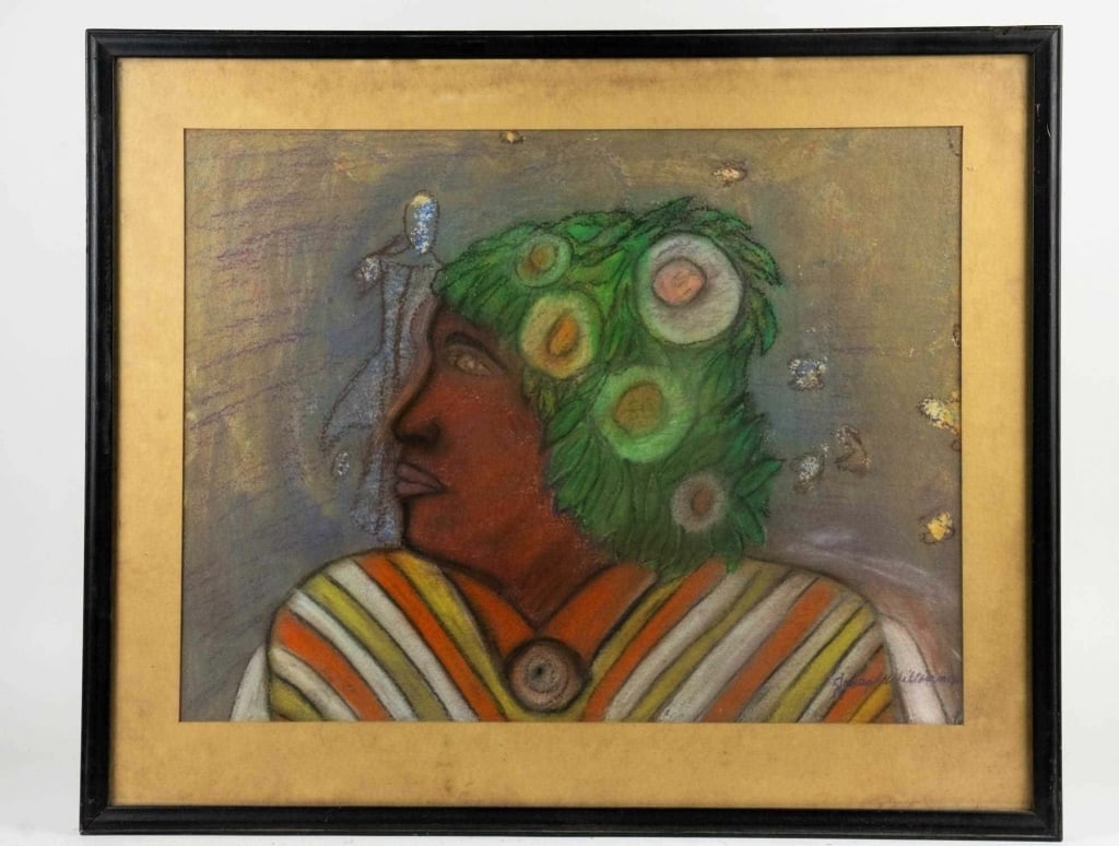 J. WILLIAMS, PORTRAIT STUDY, MIXED MEDIA ON PAPER (1 of 5)