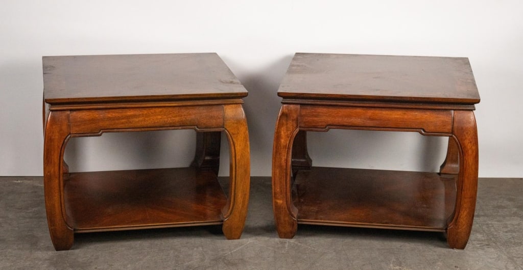 CHINESE PAIR OF MID-CENTURY STYLE SIDE TABLES (1 of 6)
