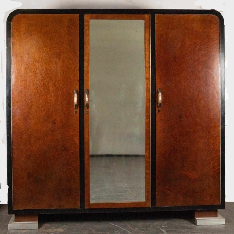 ART DECO TWO DOOR BURLWOOD VENEER WARDROBE (1 of 5)