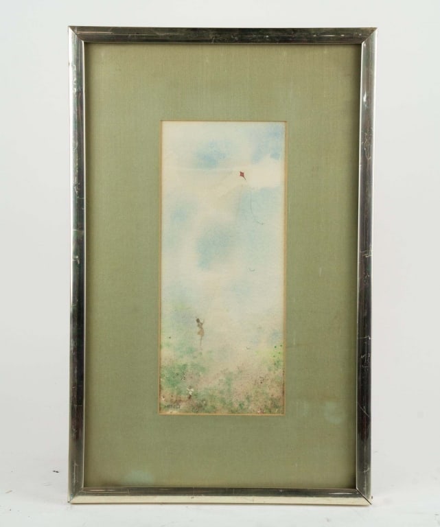 ABSTRACT PAINTING, WATERCOLOR, SIGNED: Abstract painting, watercolor on paper, signed to LL "Sardella". Framed. Note: Each lot in this auction was stored in an active industrial warehouse. Accordingly, lots may exhibit dust and/or surface 