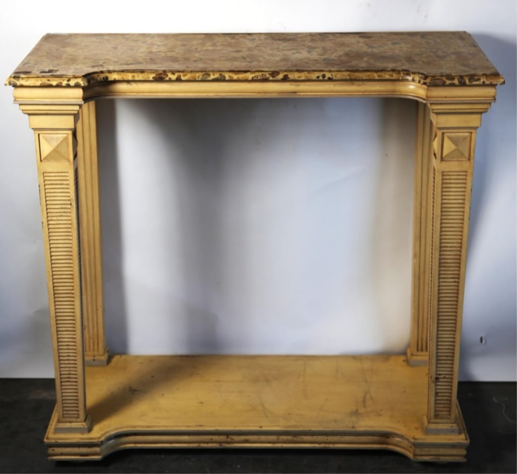 BAKER MID-CENTURY ITALIAN MARBLE TOP CONSOLE (1 of 7)