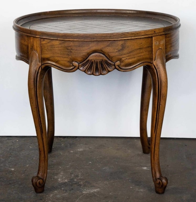 BAKER FRENCH OAK SIDE TABLE (1 of 5)