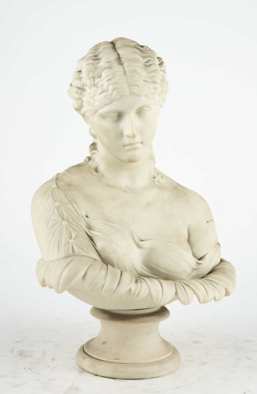 MARY THORNYCROFT, PARIANWARE BUST OF A LADY (1 of 5)