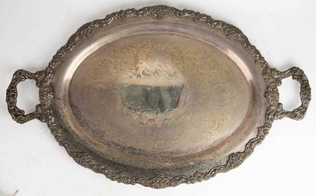 SHERIDAN SILVERPLATE TWIN HANDLED TRAY (1 of 7)