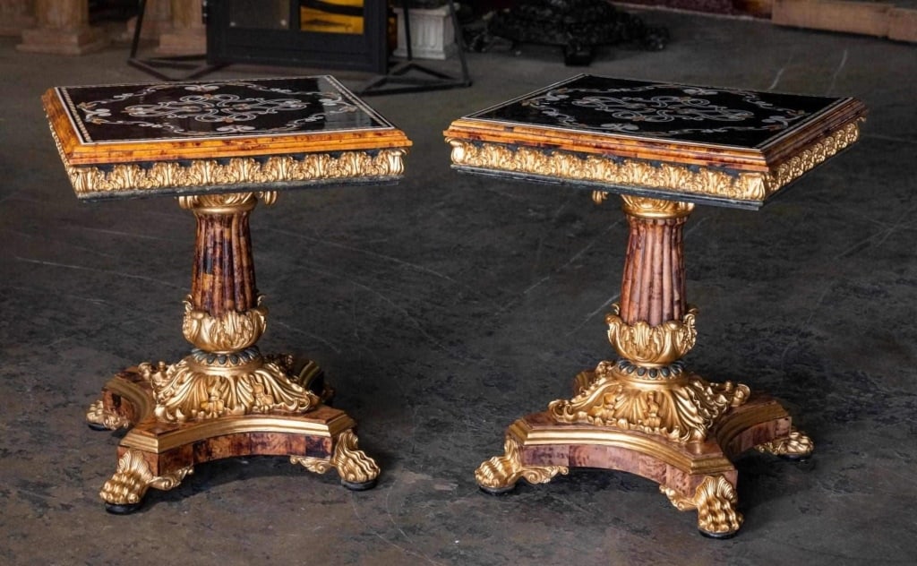 ITALIAN MOTHER OF PEARL INLAID GILT TABLES (1 of 6)