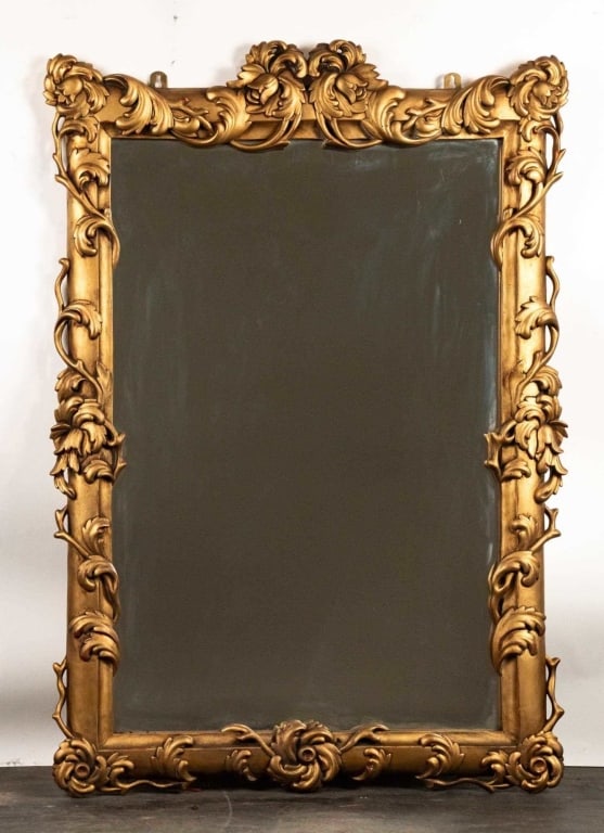ROCOCO STYLE GILT WOOD WALL MIRROR (1 of 5)