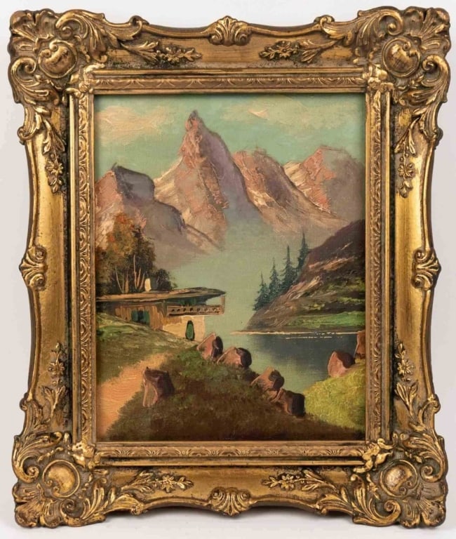 SWISS MOUNTAIN & RIVER LANDSCAPE, O/C (1 of 6)