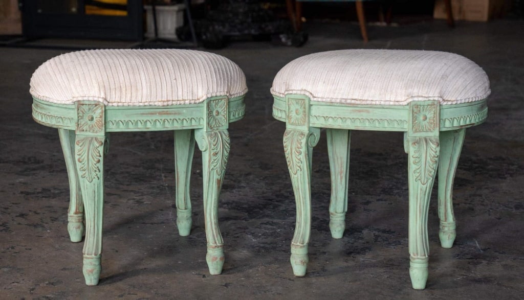 ITALIAN PAINT-DECORATED CUSTOM FOOTSTOOLS (1 of 3)