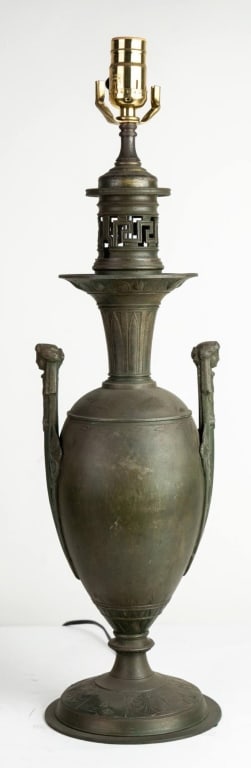 FRENCH NEOCLASSICAL STYLE METAL URN LAMP (1 of 6)
