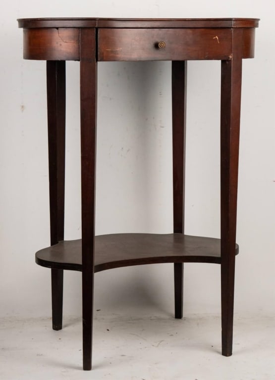 FRENCH KIDNEY SHAPED MAHOGANY OCCASIONAL TABLE (1 of 6)