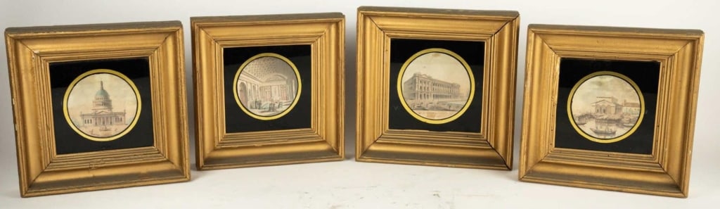 FRENCH ANTIQUE ARCHITECTURAL ENGRAVINGS GROUP (1 of 5)