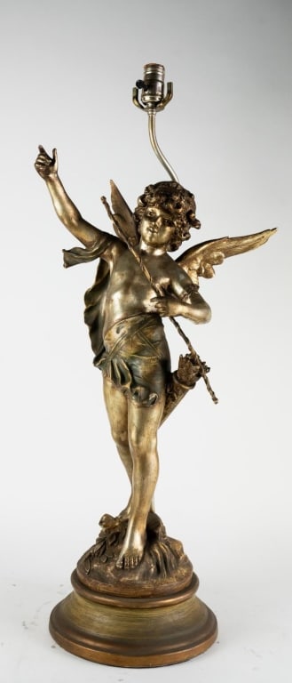 AFTER A. MOREAU CUPID BRONZE TABLE LAMP (1 of 7)