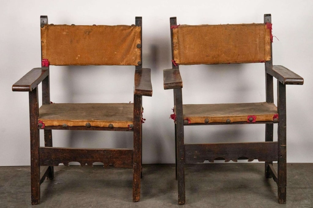 18TH C. CONTINENTAL NAIL TRIMMED ARMCHAIRS (1 of 6)