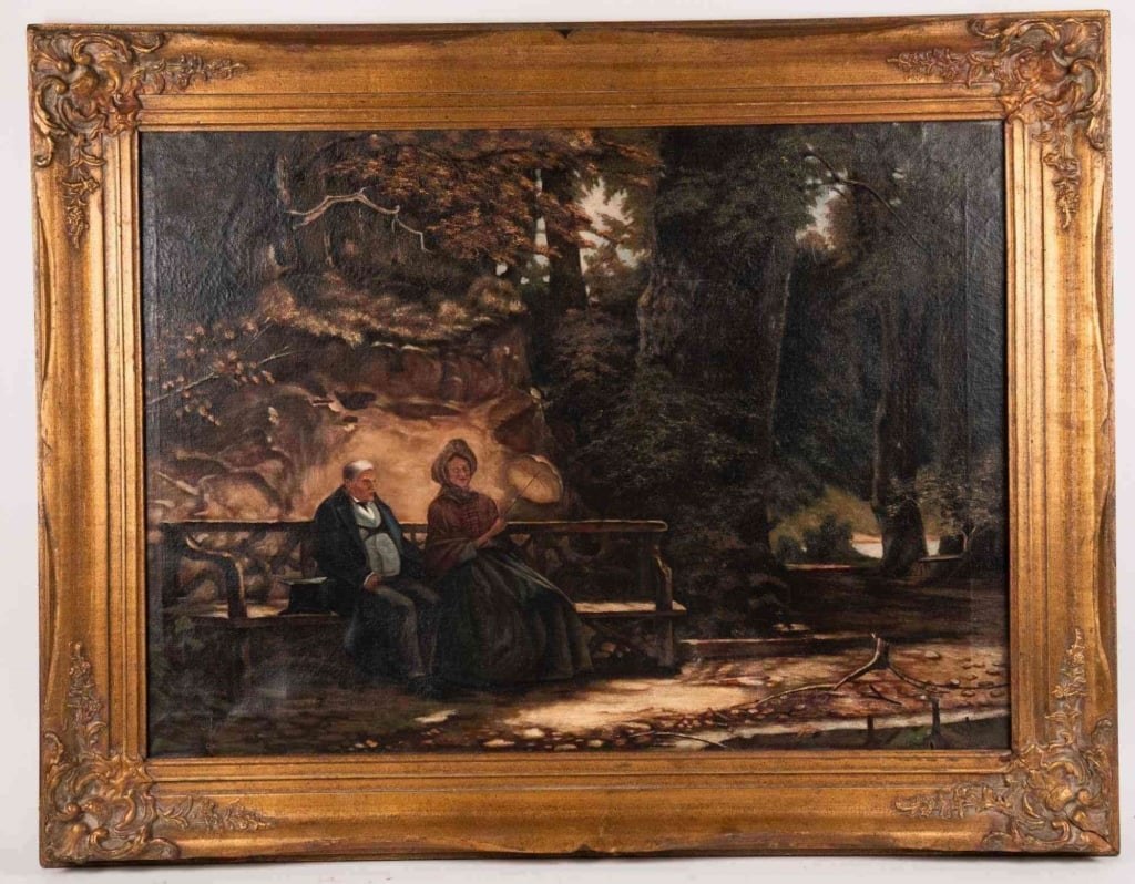 GENRE SCENE, OIL ON CANVAS: Genre scene, oil on canvas oil on canvas. Apparently unsigned. Framed. Note: Each lot in this auction was stored in an active industrial warehouse. Accordingly, lots may exhibit dust and/or surface re